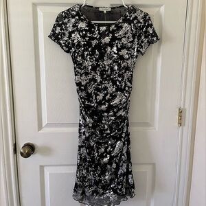 No Comment Black and Silver Patterned Dress